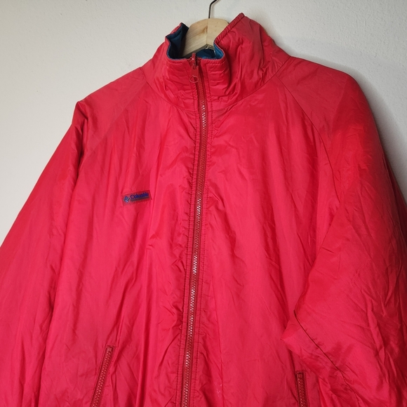 Vintage Columbia Mens XL Reversible Red Blue Bomber Jacket - Picture 7 of 9